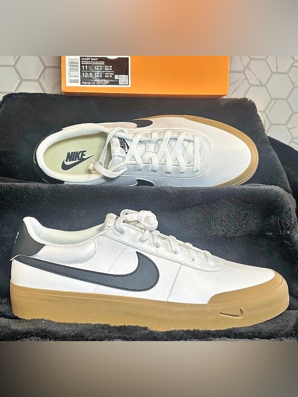Nike Court Shot White Black Gum Men’s Size 11 NIB